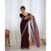 Picture of Well Formed Net Saddle Brown Saree