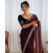Picture of Well Formed Net Saddle Brown Saree