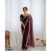 Picture of Well Formed Net Saddle Brown Saree