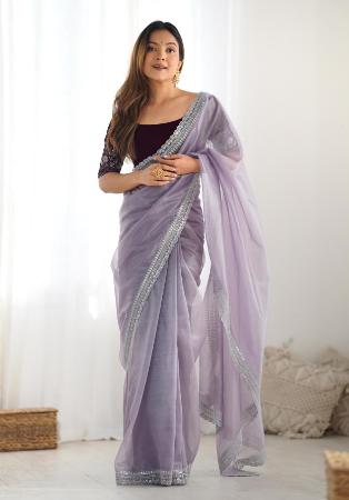 Picture of Superb Net Slate Grey Saree
