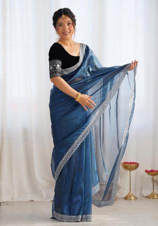 Picture of Taking Net Dark Slate Grey Saree