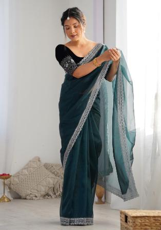 Picture of Taking Net Dark Slate Grey Saree