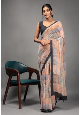Picture of Delightful Georgette Tan Saree