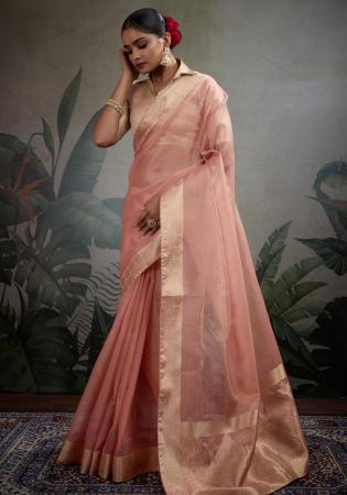 Picture of Magnificent Silk Rosy Brown Saree
