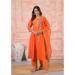Picture of Well Formed Chiffon Orange Red Readymade Salwar Kameez