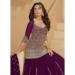 Picture of Fine Georgette Purple Straight Cut Salwar Kameez