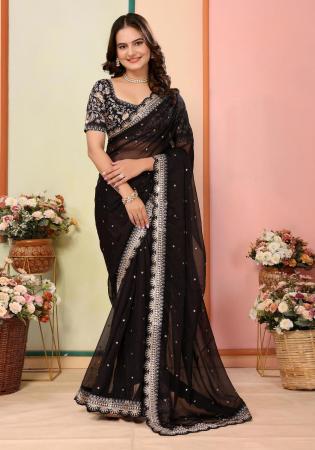 Picture of Alluring Organza Black Saree