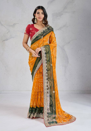 Picture of Enticing Georgette Chocolate Saree