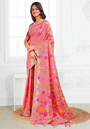 Picture of Well Formed Cotton & Linen Light Coral Saree