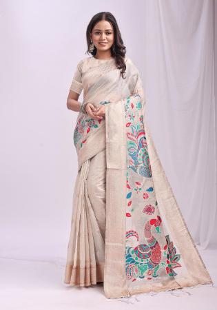 Picture of Admirable Cotton & Linen Tan Saree