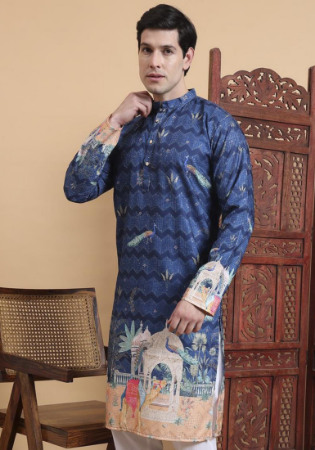 Picture of Appealing Cotton Dark Slate Blue Kurtis & Tunic