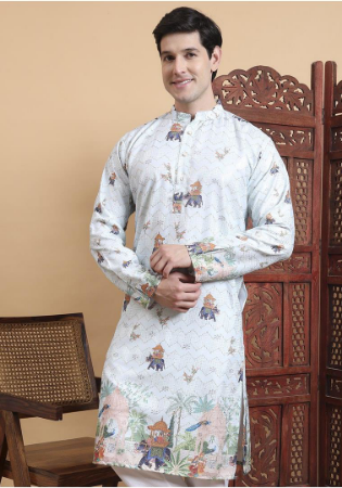 Picture of Lovely Cotton Lavender Kurtis & Tunic