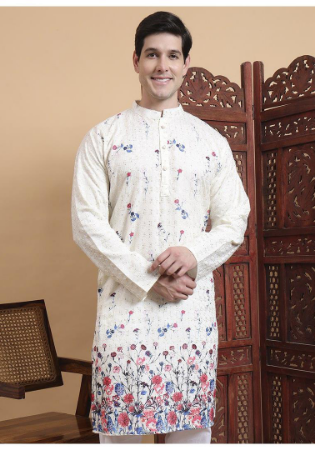 Picture of Pretty Cotton White Kurtis & Tunic