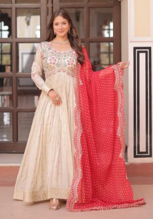 Picture of Superb Georgette Tan Readymade Gown