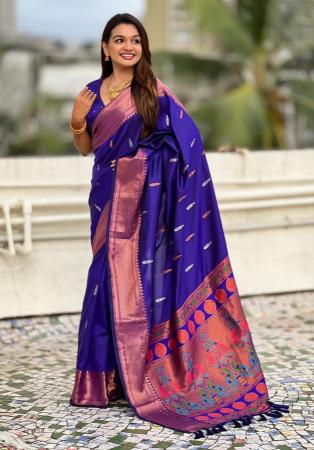 Picture of Shapely Silk Midnight Blue Saree