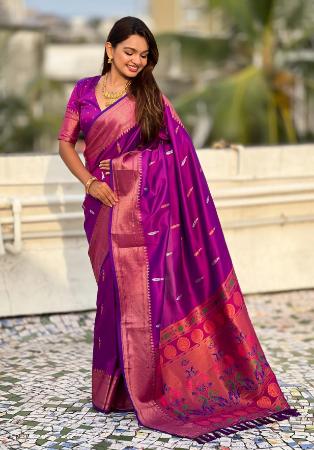 Picture of Elegant Silk Purple Saree