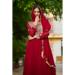 Picture of Graceful Georgette Dark Red Readymade Gown