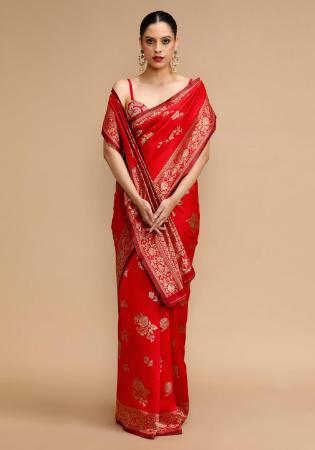 Picture of Radiant Silk Dark Red Saree