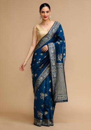 Picture of Ideal Silk Cadet Blue Saree
