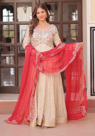 Picture of Ravishing Cotton Beige Readymade Gown