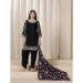 Picture of Superb Silk Black Straight Cut Salwar Kameez