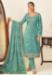 Picture of Well Formed Silk Cadet Blue Straight Cut Salwar Kameez