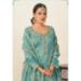 Picture of Well Formed Silk Cadet Blue Straight Cut Salwar Kameez