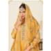 Picture of Silk Pale Golden Rod Straight Cut Salwar Kameez