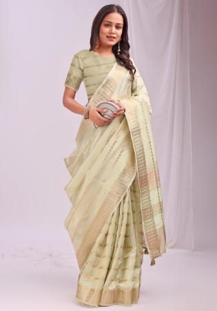 Picture of Ideal Organza Dark Khaki Saree