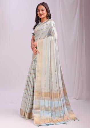 Picture of Grand Organza Light Grey Saree