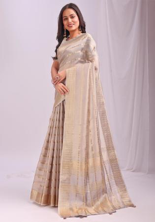 Picture of Good Looking Organza Beige Saree