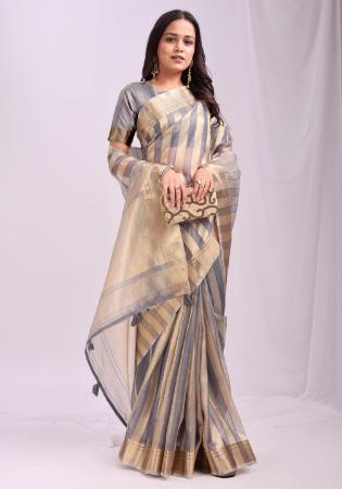 Picture of Comely Organza Grey Saree