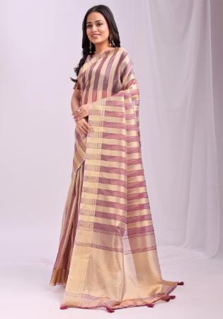 Picture of Beautiful Organza Plum Saree