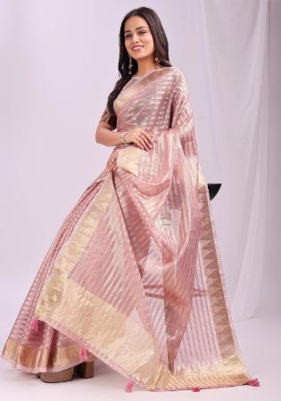 Picture of Exquisite Organza Burly Wood Saree