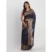 Picture of Splendid Cotton & Linen Navy Blue Saree