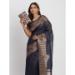 Picture of Splendid Cotton & Linen Navy Blue Saree