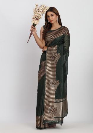 Picture of Admirable Cotton & Linen Dark Slate Grey Saree