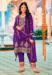 Picture of Chiffon Dark Orchid Straight Cut Salwar Kameez