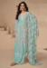 Picture of Chiffon Light Blue Straight Cut Salwar Kameez