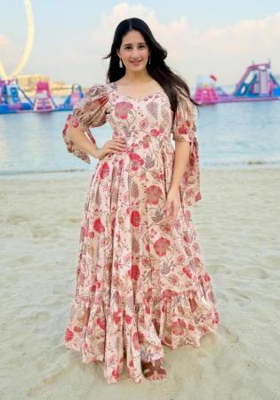 Picture of Beautiful Rayon Rosy Brown Readymade Gown