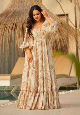 Picture of Taking Rayon Dark Khaki Readymade Gown