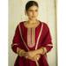 Picture of Well Formed Silk Maroon Readymade Salwar Kameez