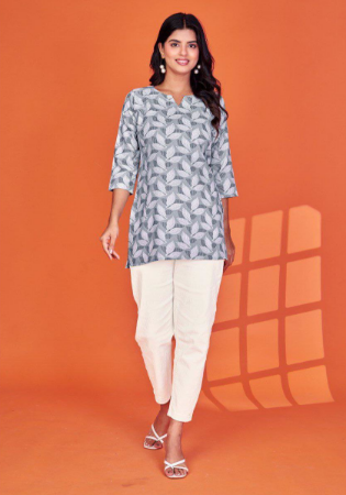 Picture of Statuesque Cotton Light Slate Grey Kurtis & Tunic