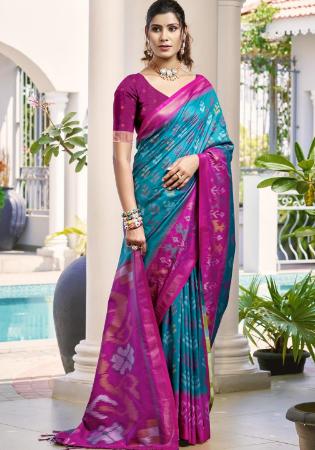 Picture of Sightly Silk Teal Saree