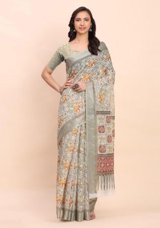 Picture of Appealing Cotton & Linen Tan Saree