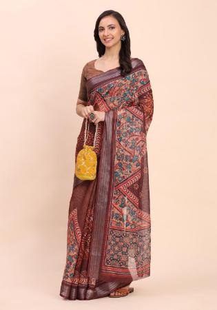 Picture of Statuesque Cotton & Linen Sienna Saree