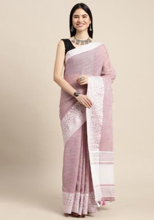 Picture of Radiant Linen Plum Saree
