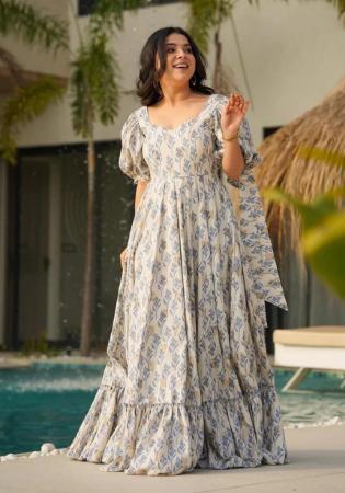 Picture of Sightly Cotton Light Slate Grey Readymade Gown