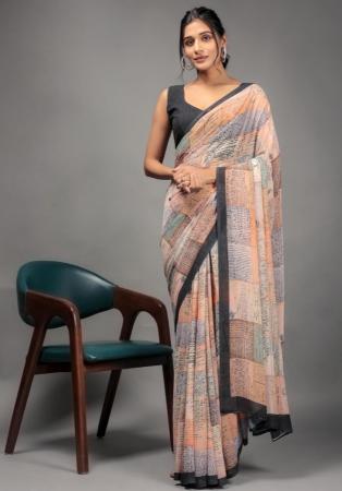 Picture of Graceful Georgette Silver Saree