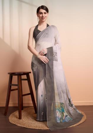 Picture of Graceful Georgette Light Steel Blue Saree